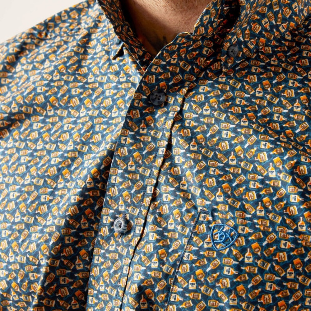 NWT Ariat Men's XL Patterned Button Down Shirt - Picture 2 of 10